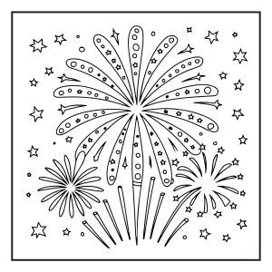 Desenhos de Fogos de Artifício para colorir