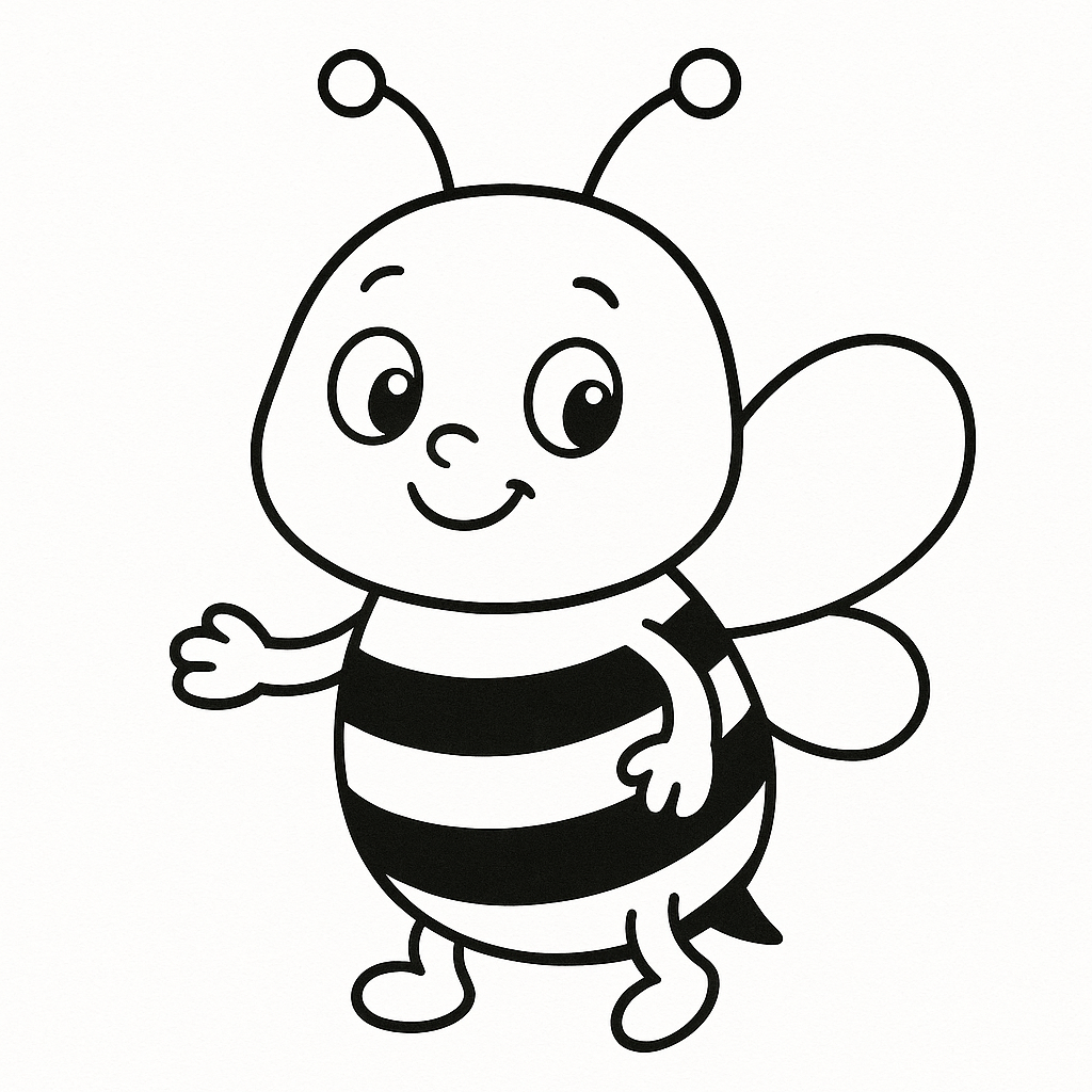 A Abelha Alegre Pronta para Colorir