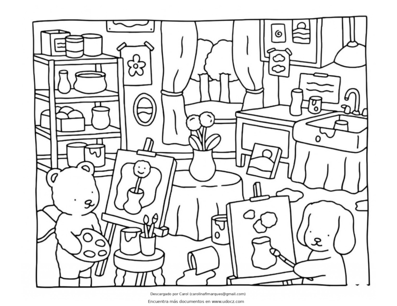 A Arte de Colorir com Ursos e Cães Amigáveis