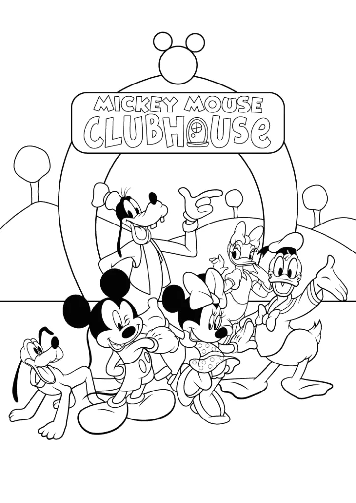 A turma do Mickey na Casa do Mickey Mouse para colorir