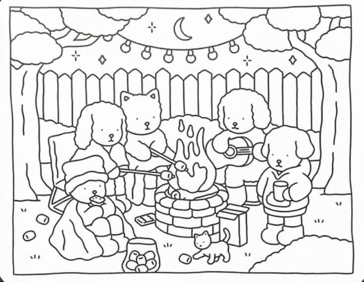 Acampamento Encantado de Amigos Fofos