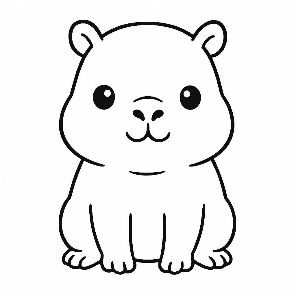 Adorável Capivara para Colorir