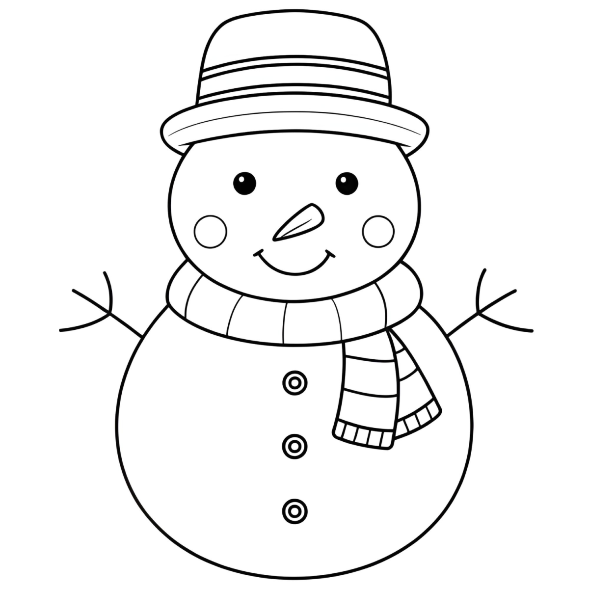 Alegre Boneco de Neve Pronto para Colorir