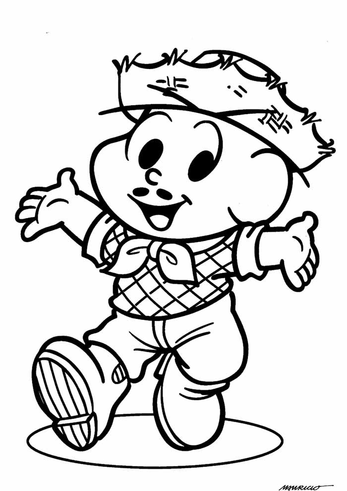 O Alegre Chico Bento Pronto para Colorir