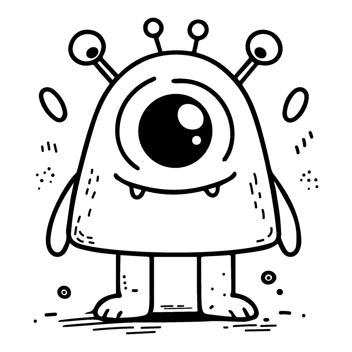 Alienígena de um olho gigante para colorir