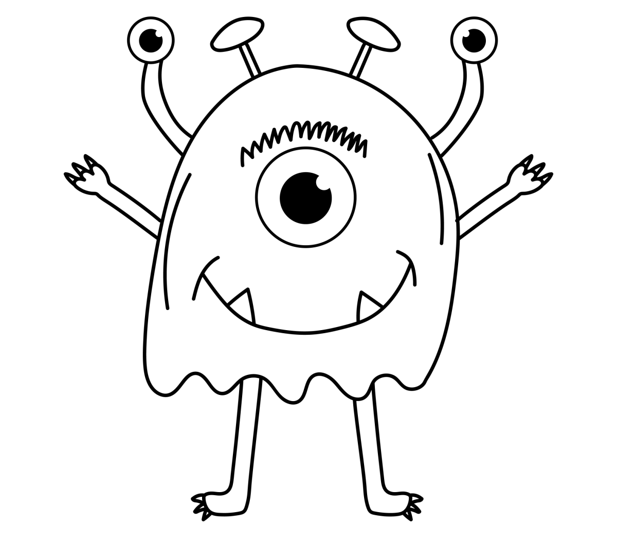 Alienígena de um olho só acenando para colorir