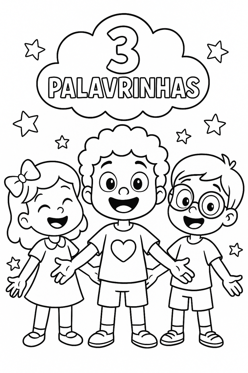 Amigos do 3 Palavrinhas para Colorir