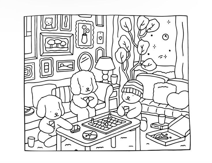 Amigos Animais Jogando no Quarto