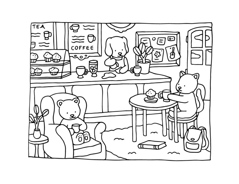 Animais Amigos no Café