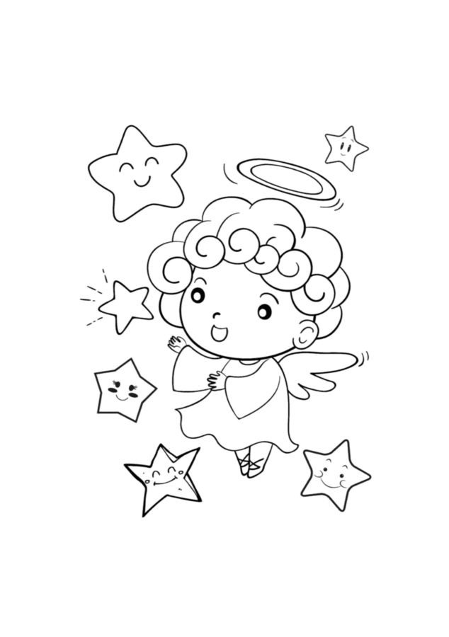 Anjinho Brincalhão e Estrelas Sorridentes