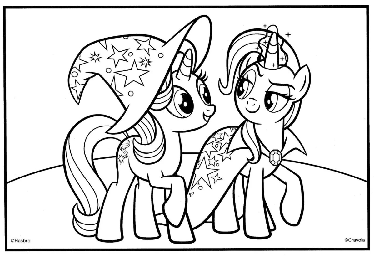 Applejack e Rarity passeando juntas para colorir