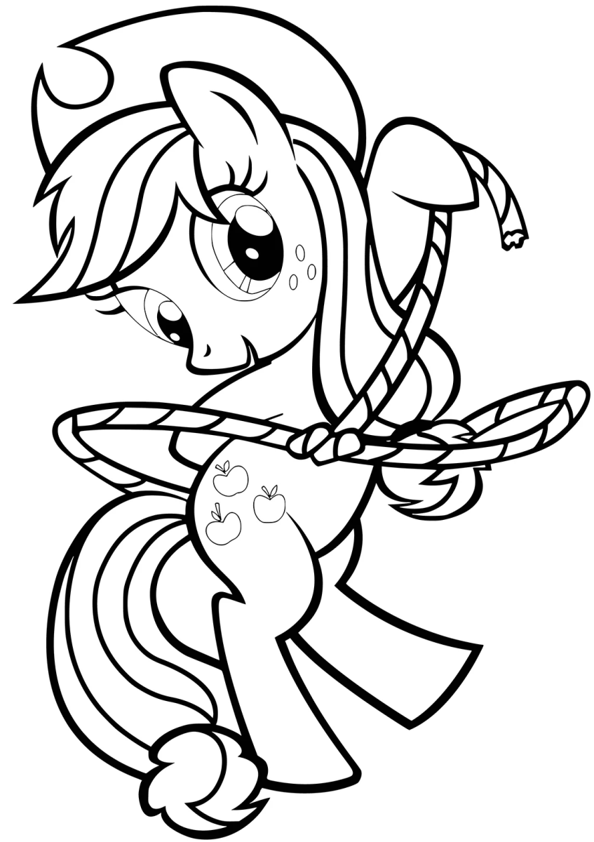 Applejack girando o laço de vaqueira para colorir