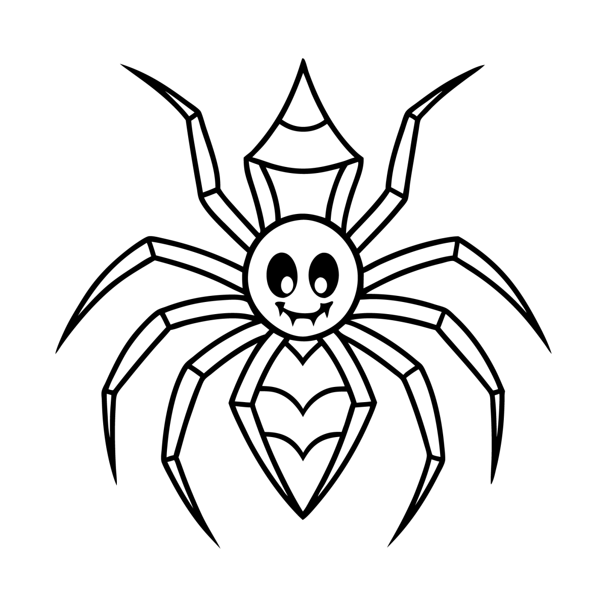 Aranha com coração nas costas para colorir