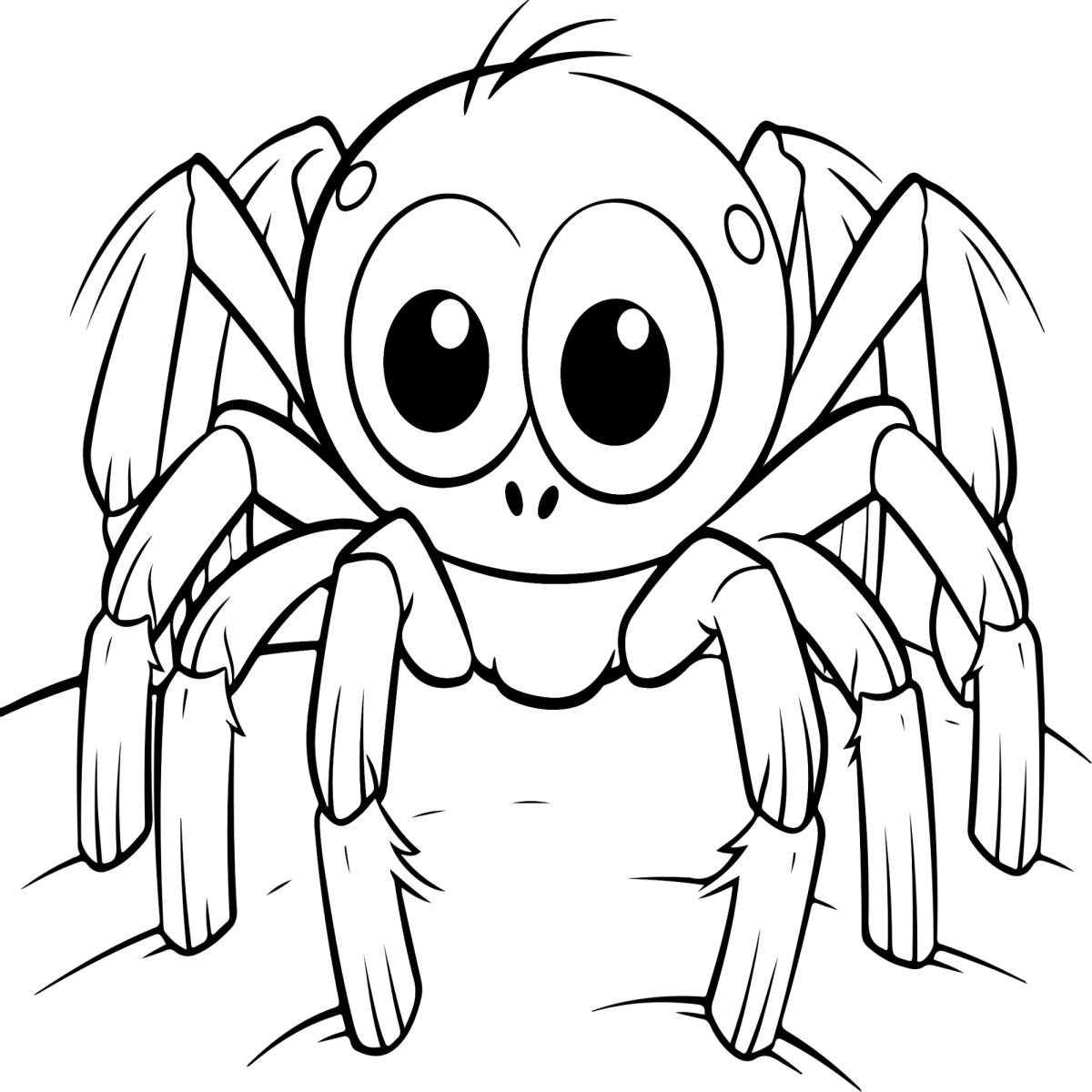 Aranha curiosa olhando para você para colorir