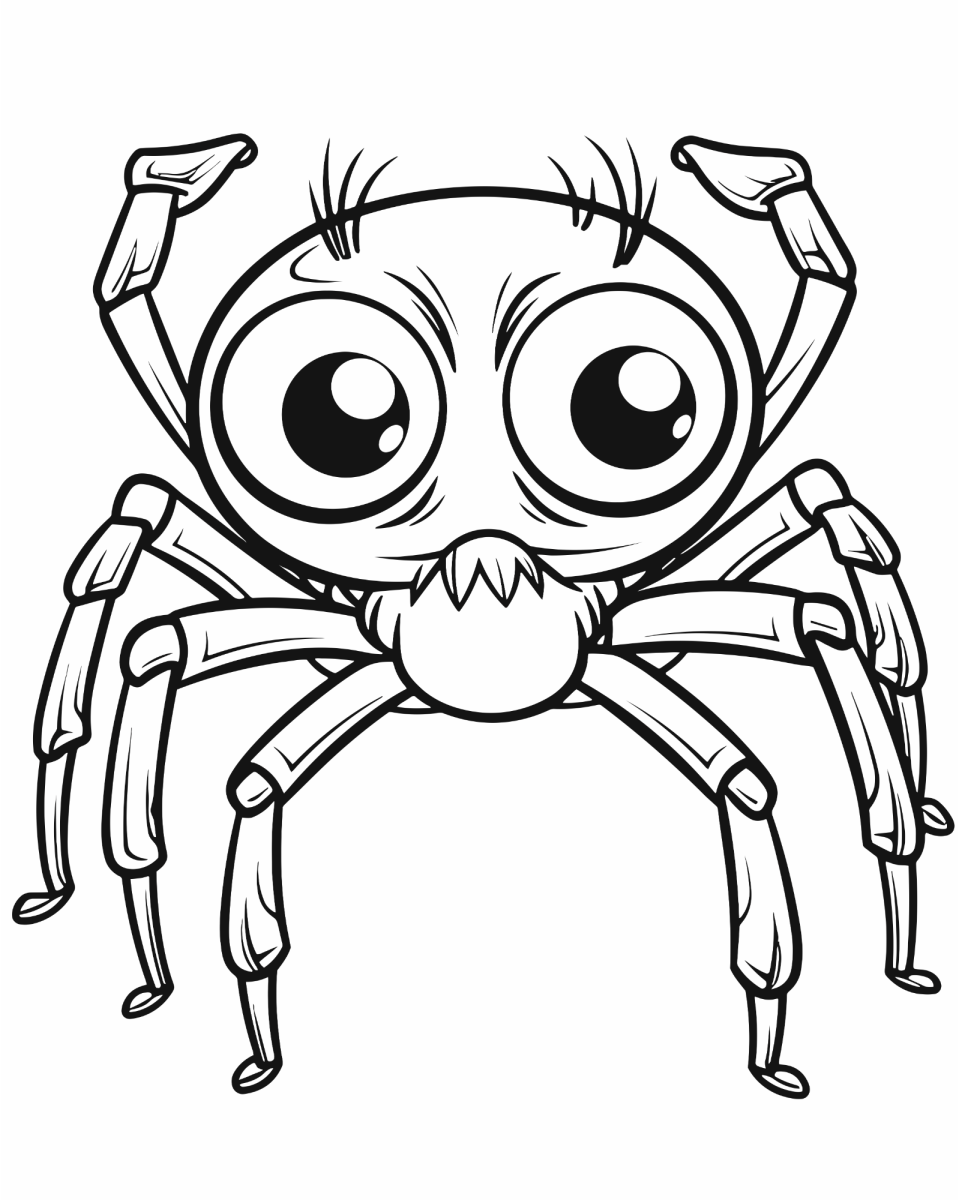 Aranha de olhos grandes para colorir