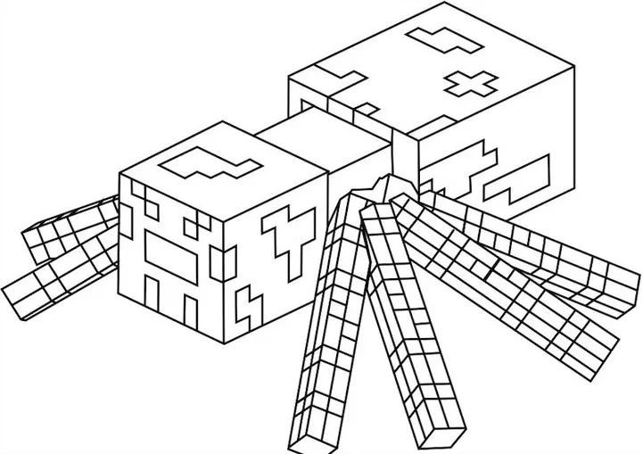 Aranha do Minecraft para colorir