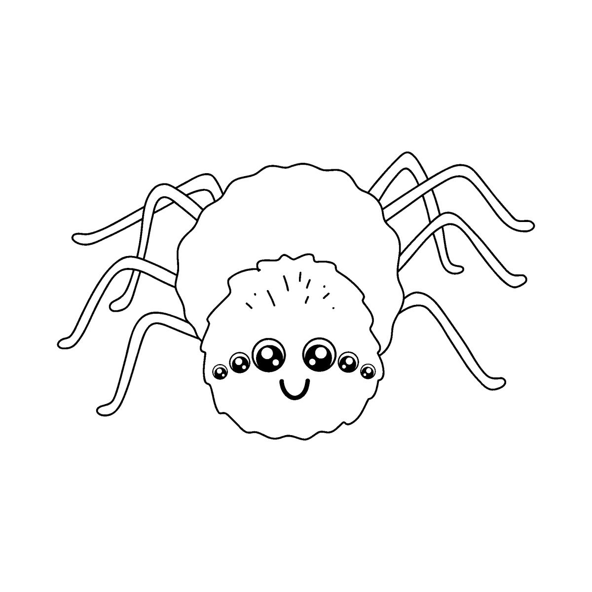 Aranha fofa e peluda para colorir