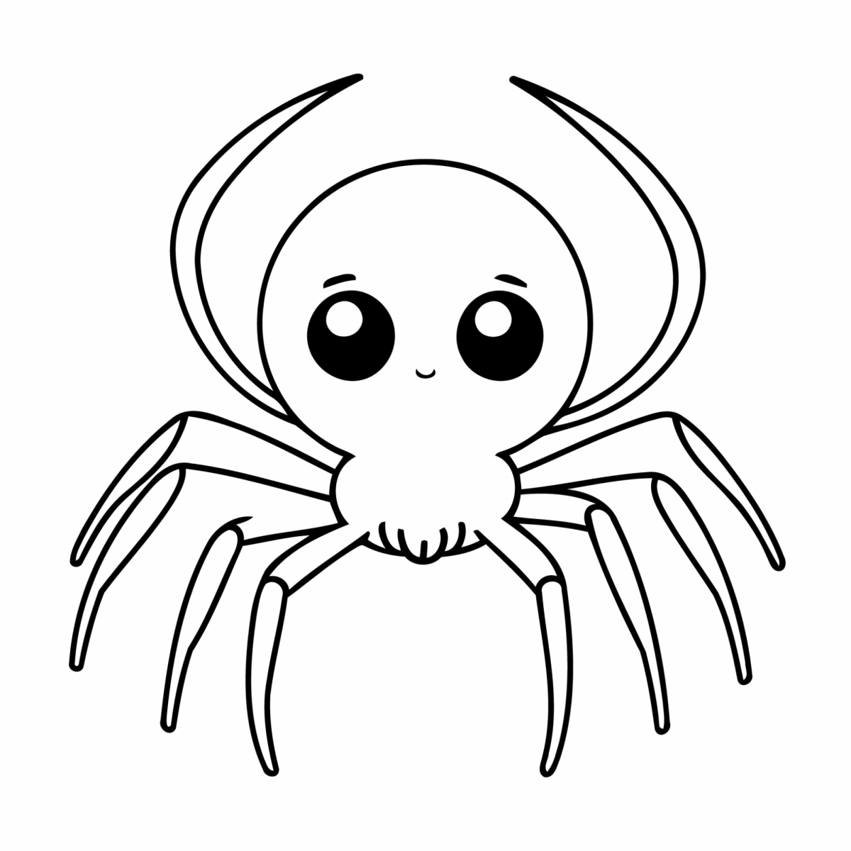 Aranha fofinha de olhos grandes para colorir