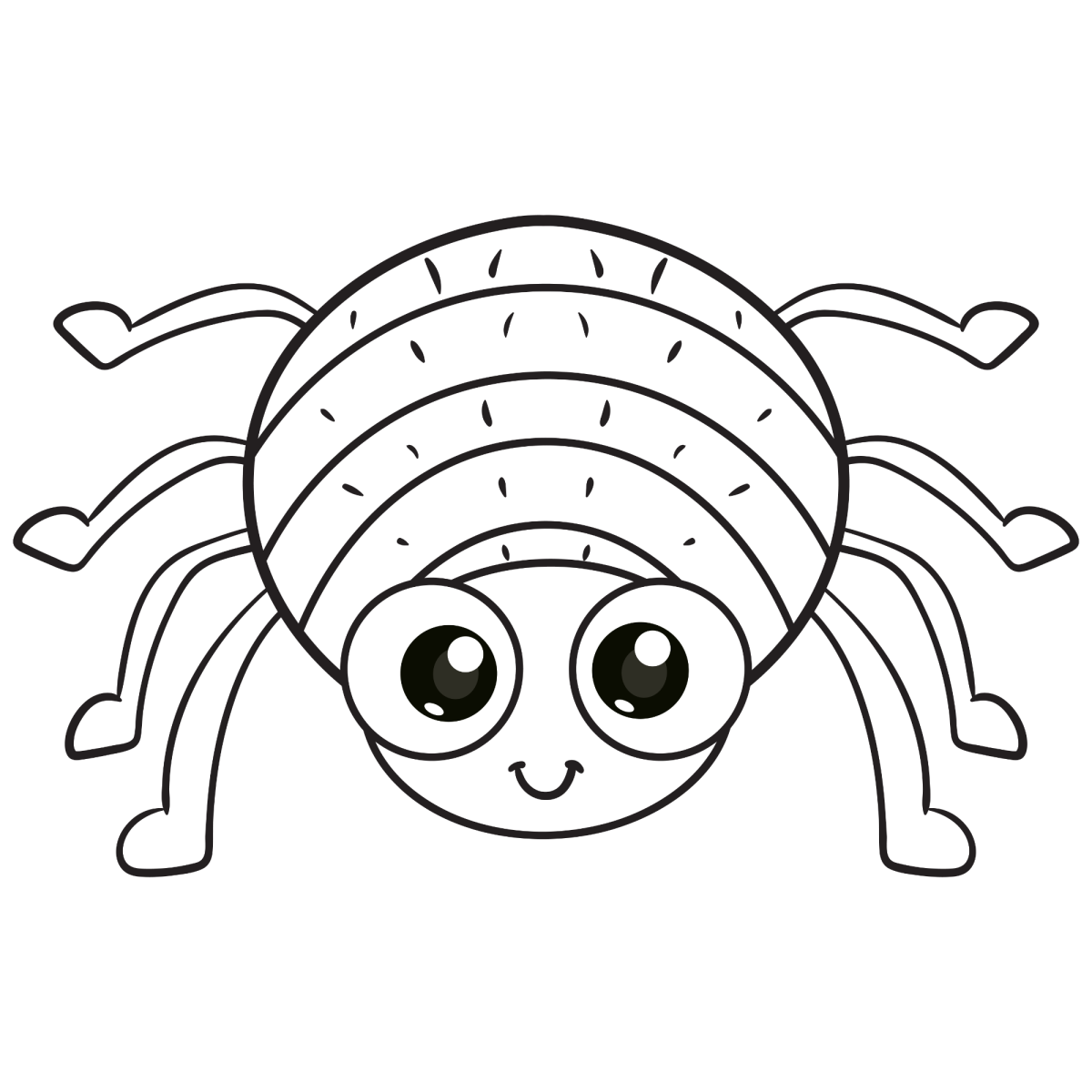 Aranha fofinha de patas abertas para colorir