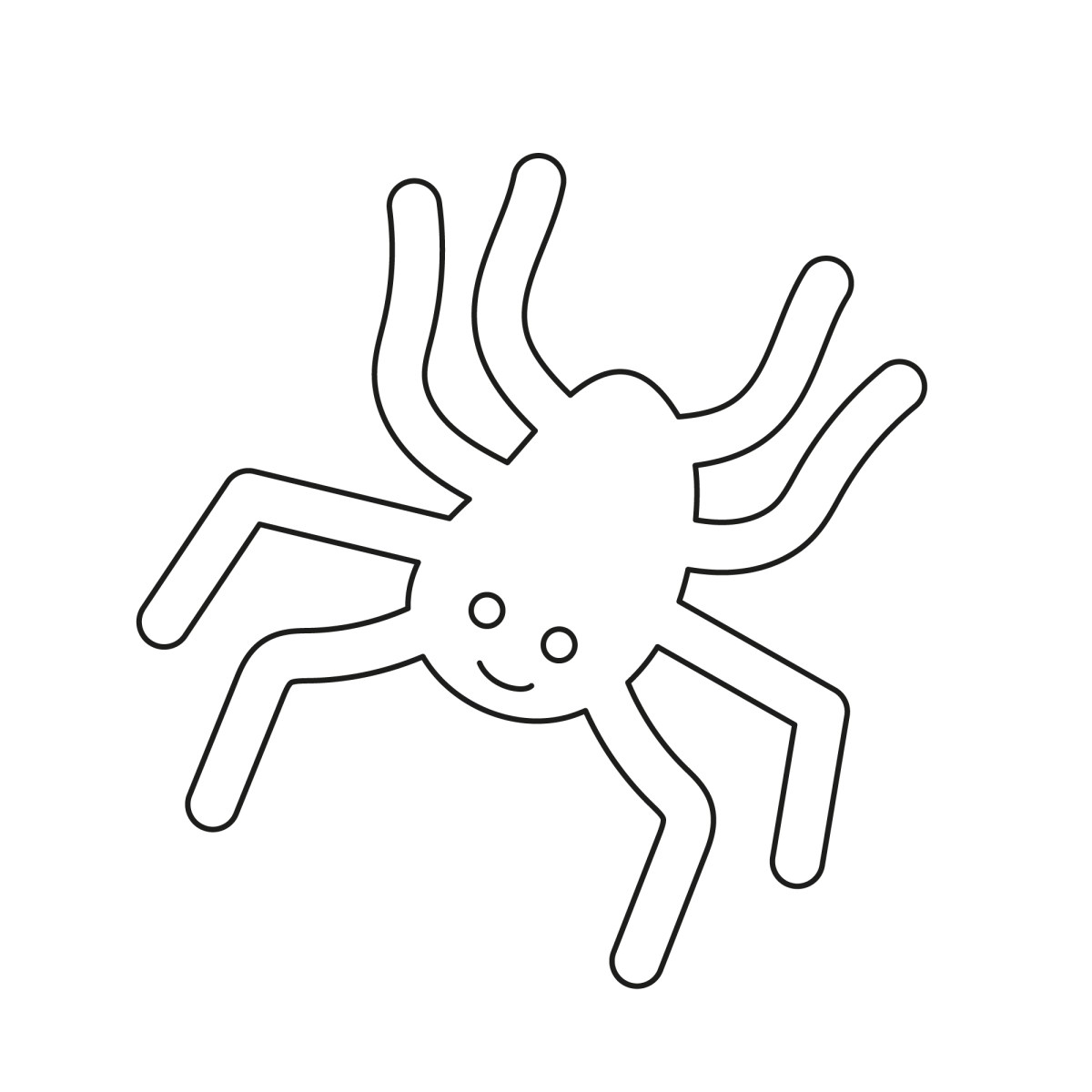 Aranha simples para os pequenos para colorir