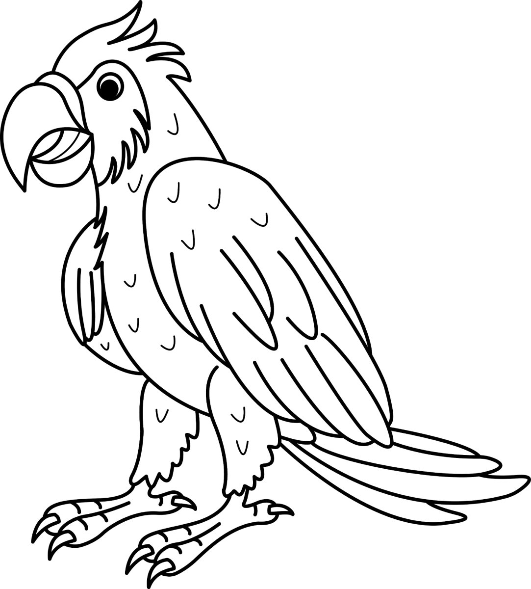 Arara de asas abertas no chão para colorir
