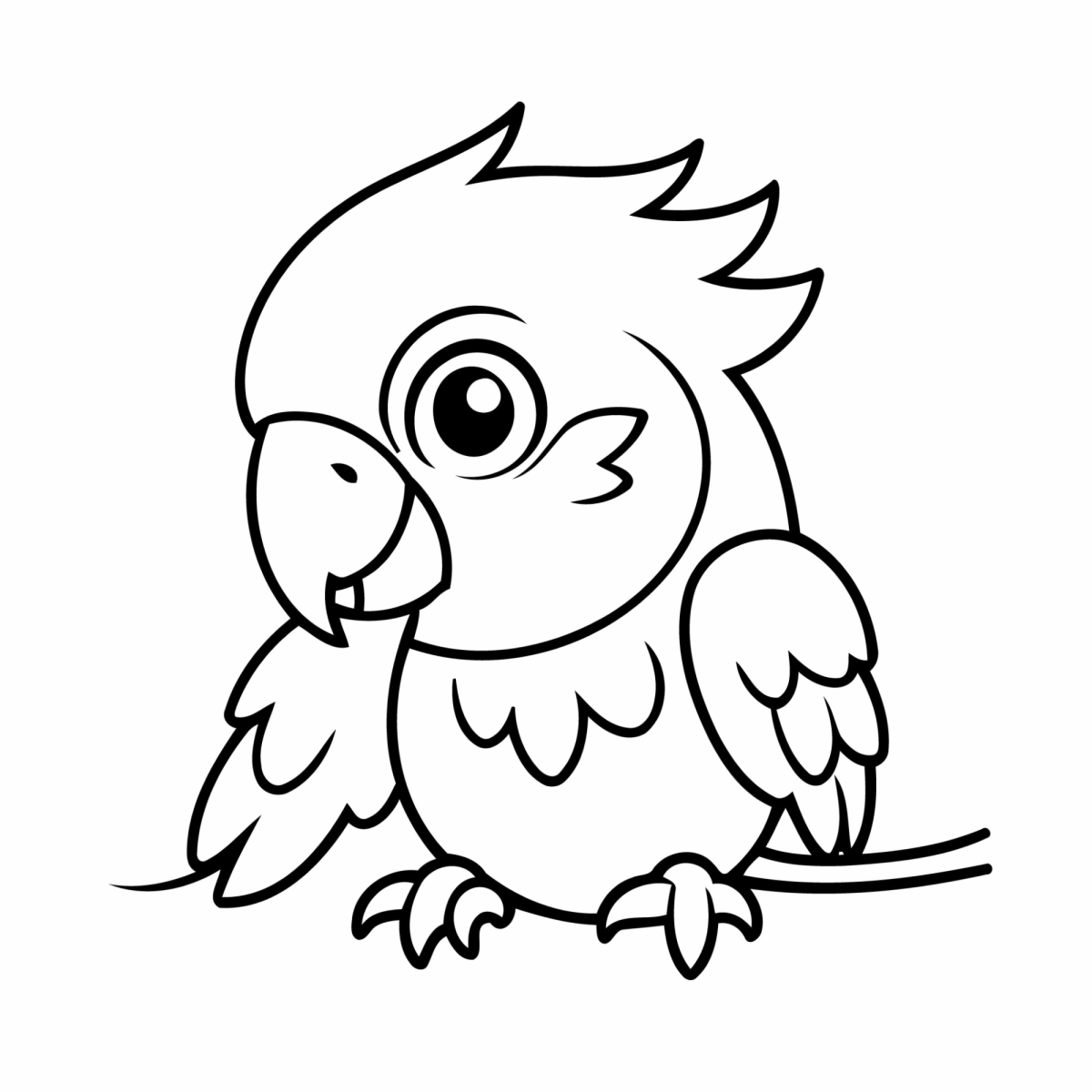 Arara fofinha sorrindo para colorir