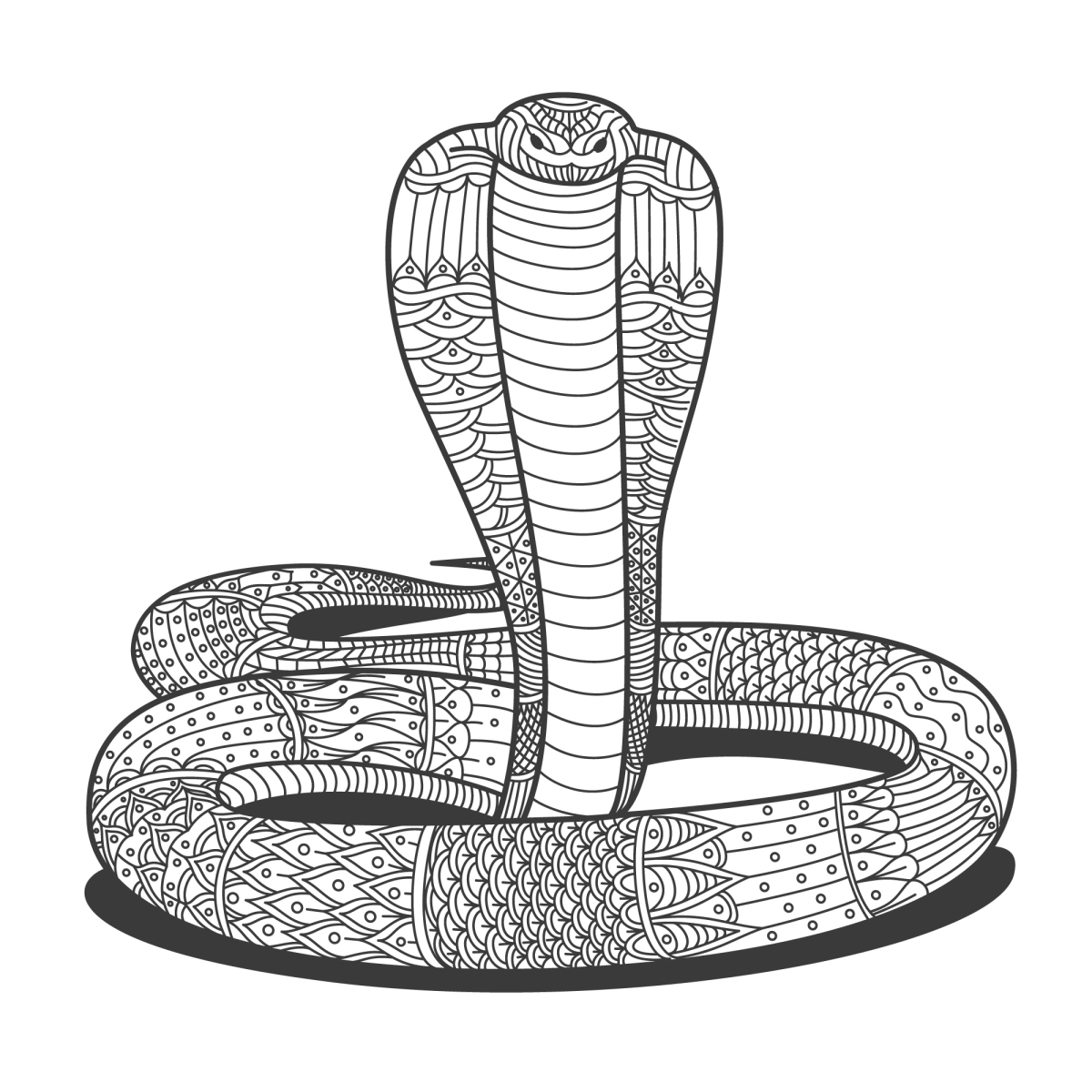Arte Intricada de Cobra para Colorir