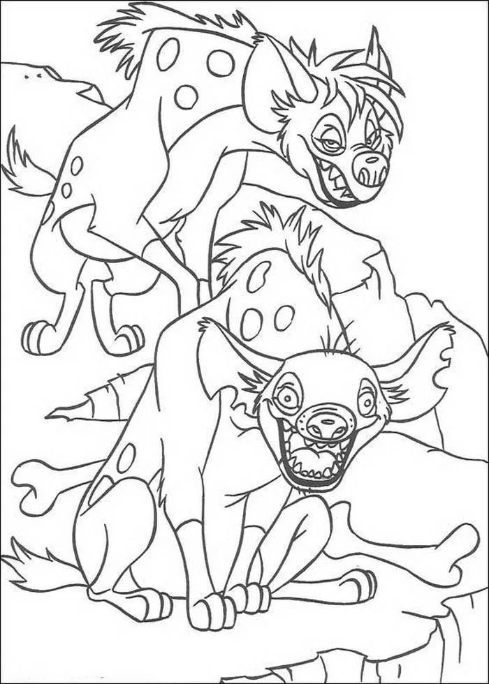 As hienas rindo para colorir