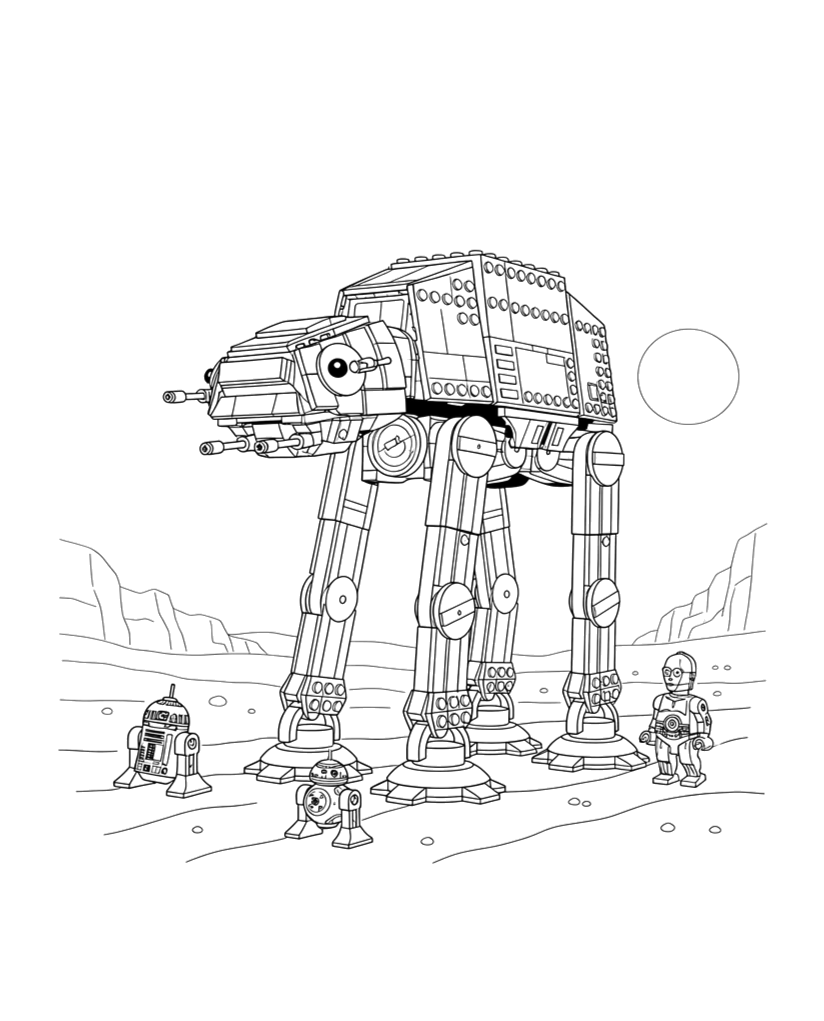 AT-AT avançando na batalha de Hoth para colorir