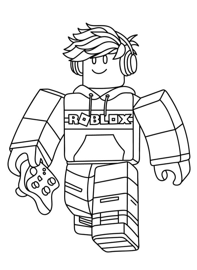 Avatar do Roblox andando com moletom para colorir