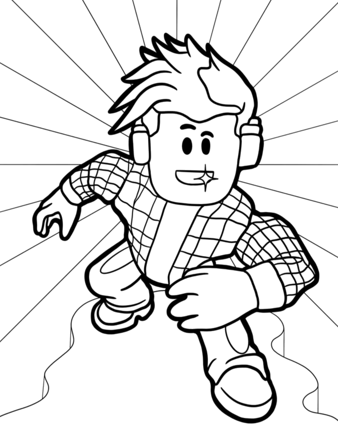 Avatar do Roblox correndo para colorir