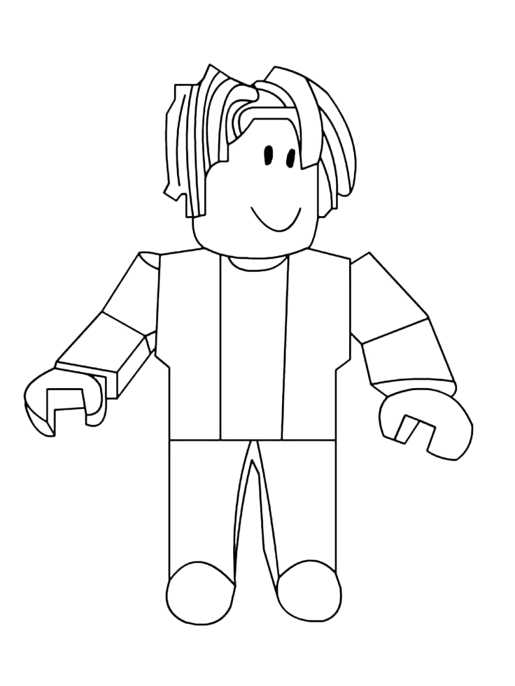 Avatar do Roblox de cabelo espetado para colorir