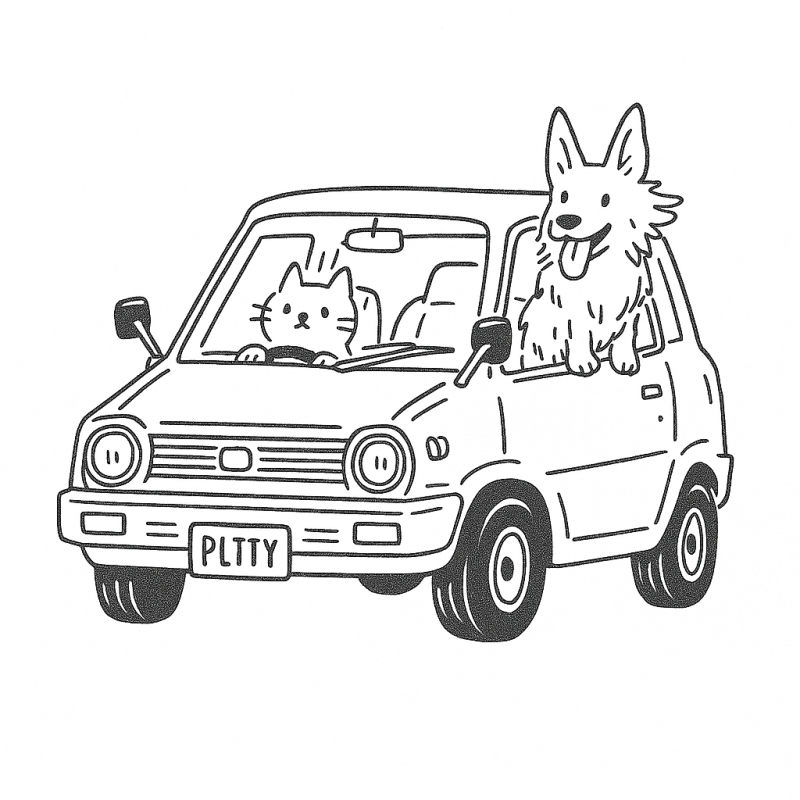 Aventura Animada: Gato e Cão no Carro