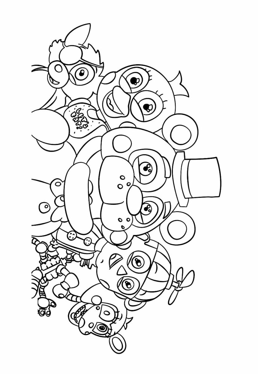 Aventura de Colorir dos Famosos Animatrônicos FNAF