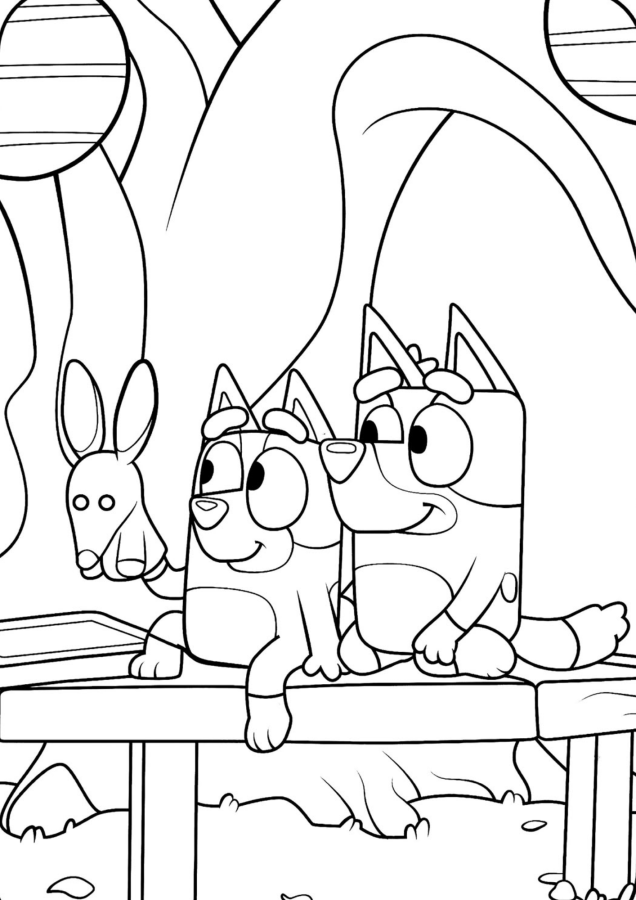 Aventura de Colorir com Bluey e Bingo