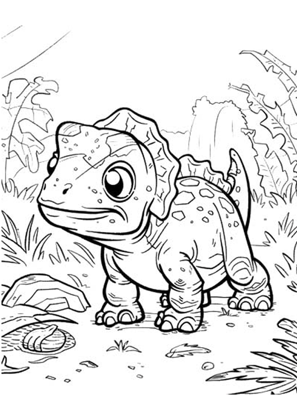 Aventura Jurássica: Colorindo o Pequeno Dinossauro