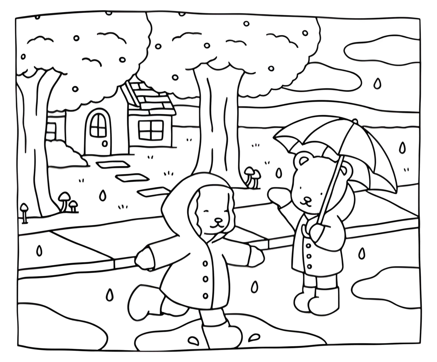 Aventura na Chuva: Ursinhos Encantadores