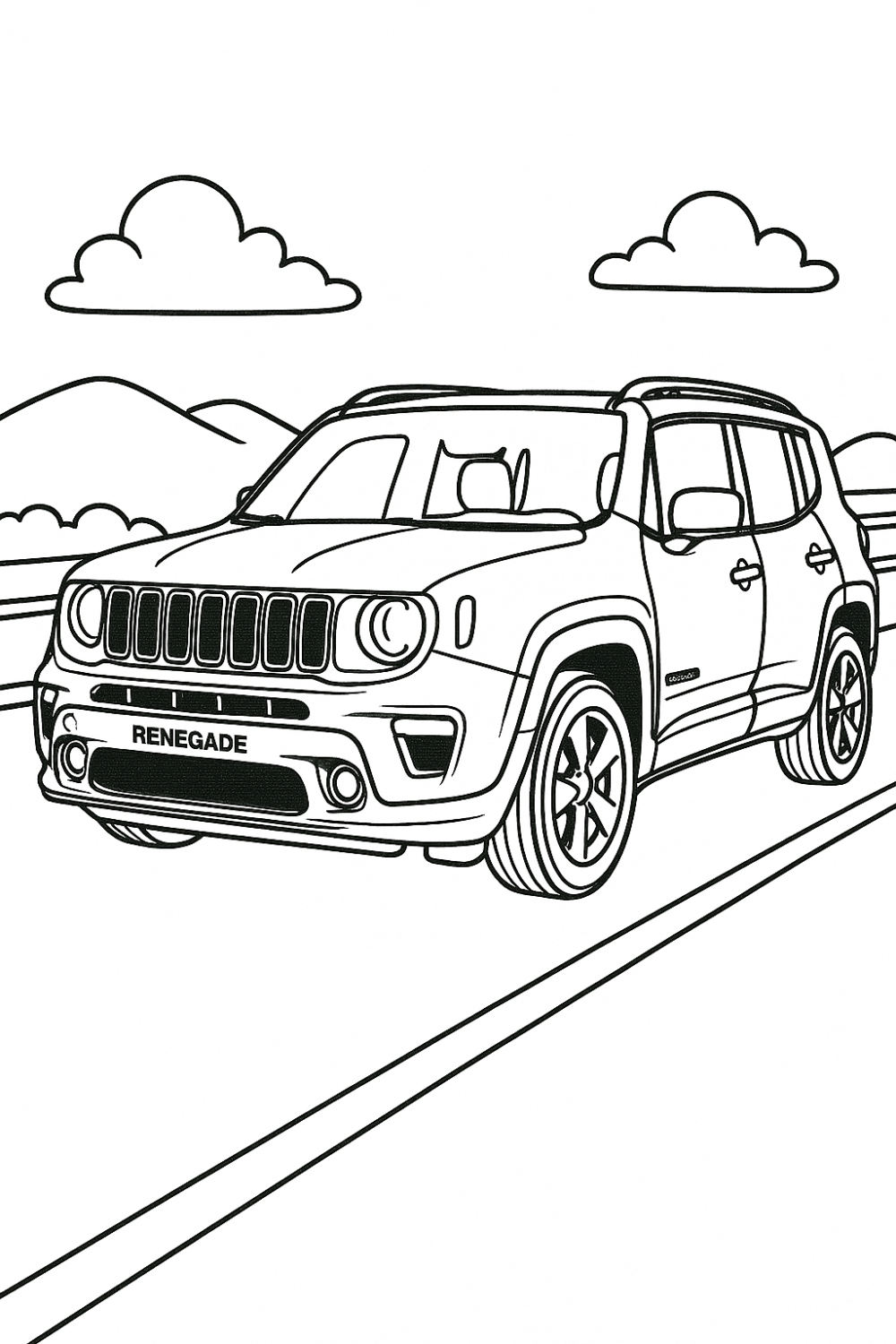 Aventura em Quatro Rodas: Renegade para Colorir
