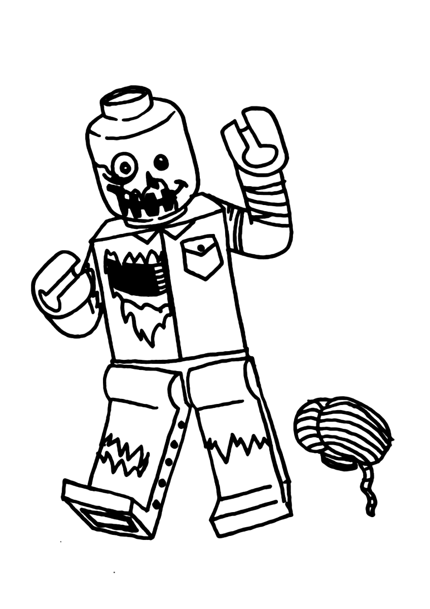 Aventuras do Zumbi LEGO em Preto e Branco