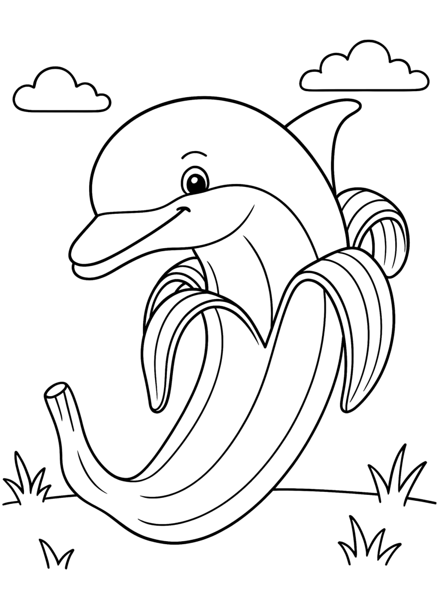 Bananita Dolfinita, o golfinho banana para colorir