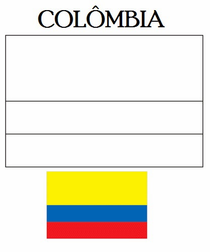 Bandeira da Colômbia para Colorir