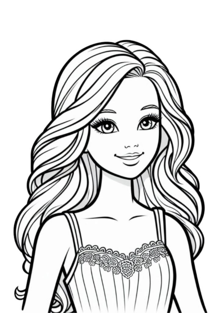 Barbie Encantadora para Colorir