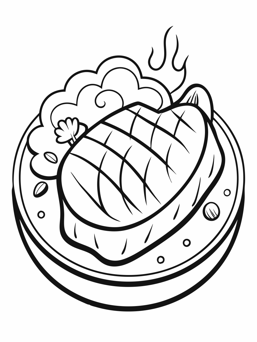 Delicioso Prato de Bife para Colorir
