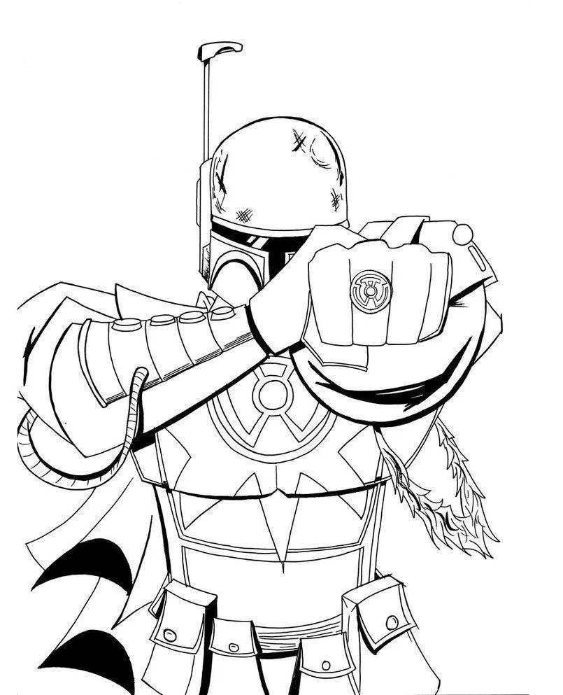 Boba Fett, o caçador de recompensas para colorir