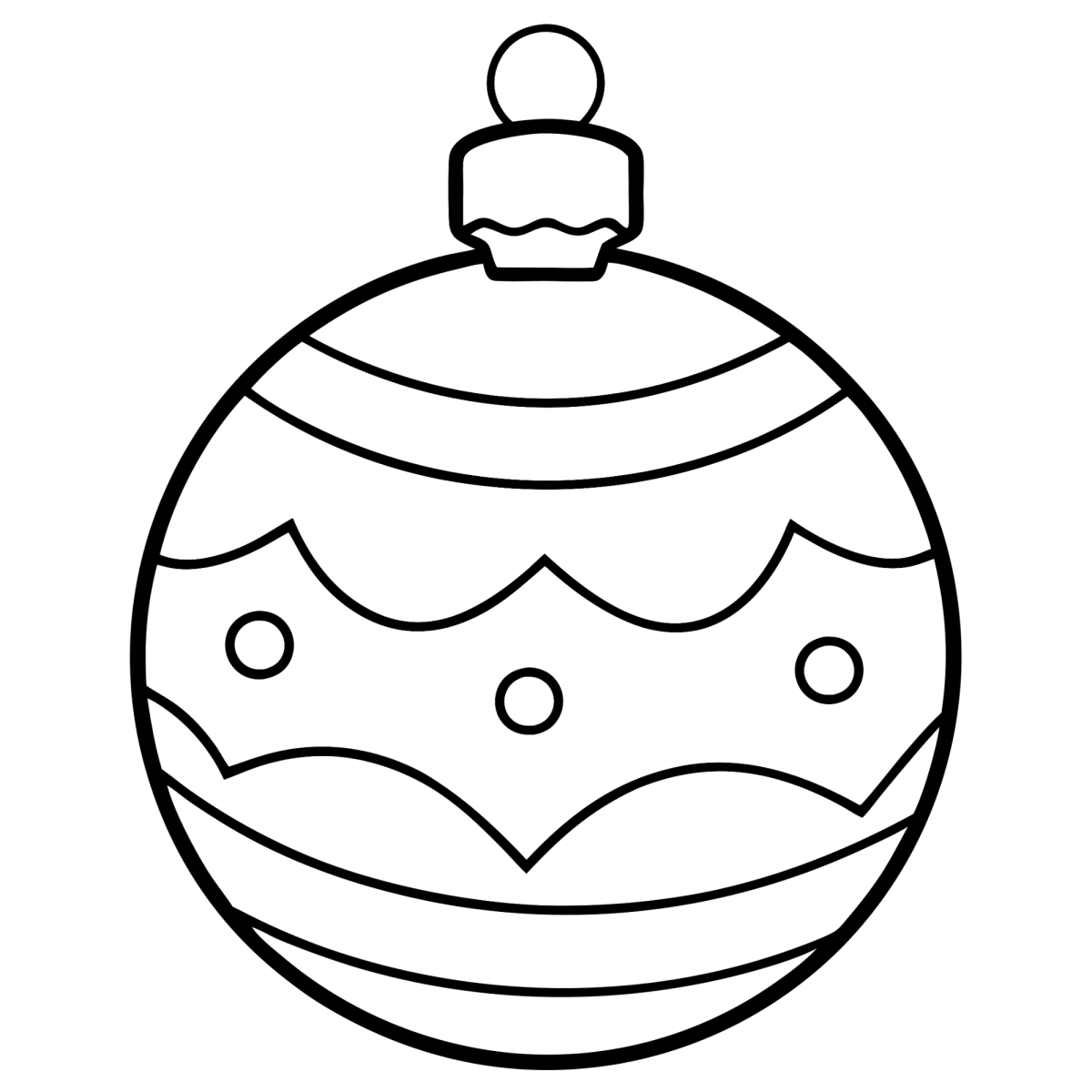 Bola de Natal com estrelas e bolinhas para colorir