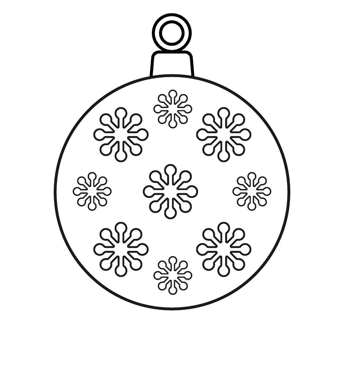 Bola de Natal com flocos de neve para colorir