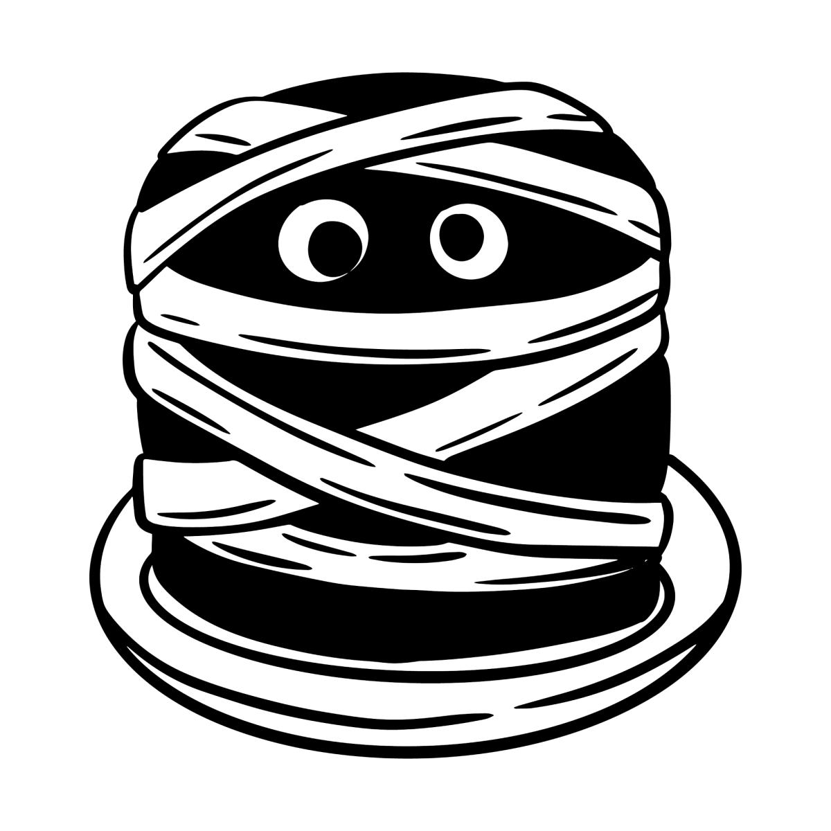 Bolo de múmia com olhinhos para colorir