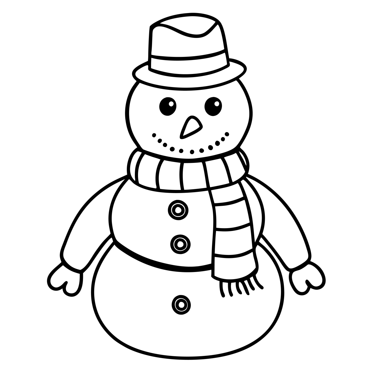 Boneco de Neve Pronto para Colorir