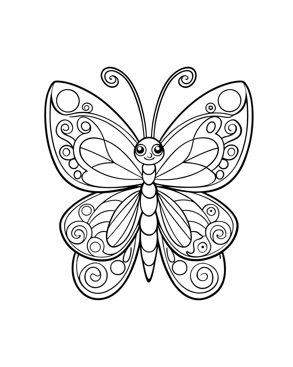 Borboleta Encantada para Colorir