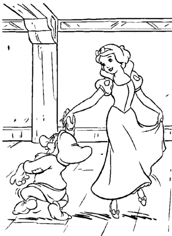 Branca de Neve e Zangado em Dança Encantada